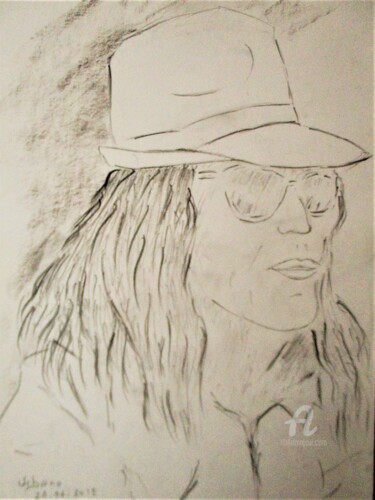 Drawing titled "L' artiste Emma Hen…" by Roberto Urbano, Original Artwork, Pencil