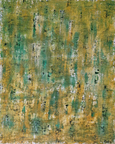 IMPRESSION VEGETALE Painting titled "IMPRESSION VEGETALE" by Sandrine Bollaert (CALIZ), Original Artwork, Oil Mounted on Wood Stretcher frame