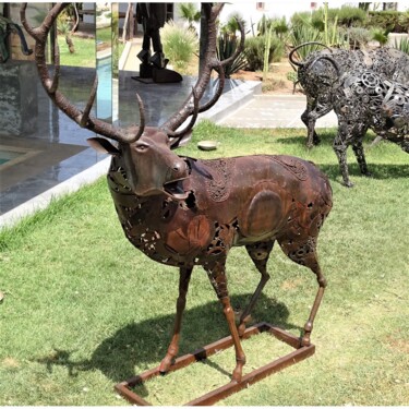 雕塑 标题为“Sculpture Cerf en m…” 由Hassan Laamirat, 原创艺术品, 金属