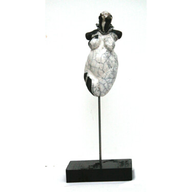 Grande déesse en raku blanc, insp de Willendorf Sculptuur getiteld "Grande déesse en ra…" door Vanessa Renoux, Origineel Kunstwerk, Keramiek