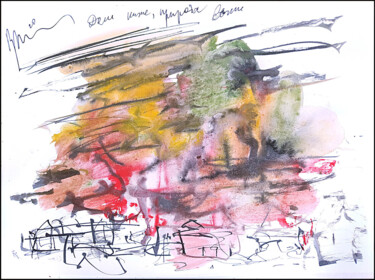 houses below, nature above дома ниже, природа выше Dessin intitulée "houses below, natur…" par Dima Dima Vil Ms Wilms (Rok Zivopisec Rock Painter), Œuvre d'art originale, Aqua…