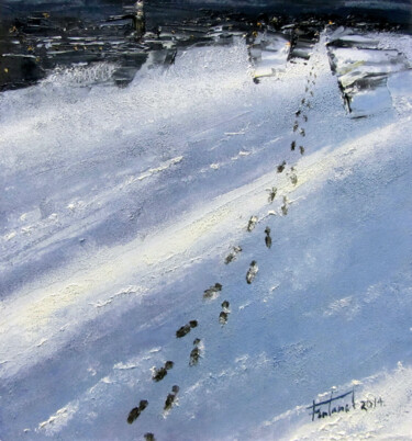 Pintura titulada "Passes en la neu" por Josep Maria Fontanet Sureda, Obra de arte original, Oleo