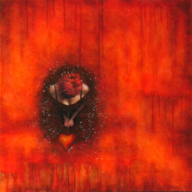 Malerei mit dem Titel "Je vous salue Marie" von Helene Fuhs, Original-Kunstwerk, Acryl Auf Keilrahmen aus Holz montiert
