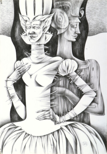 Queens 제목이 "Queens"인 그림 Natasha Ermolaeva로, 원작, 흑연