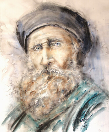 Maillol ou L'oeil de l'artiste Peinture intitulée "Maillol ou L'oeil d…" par Muriel Mougeolle, Œuvre d'art originale, Aquarelle Monté sur Châssis en bois