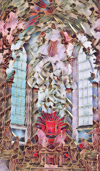 The Flower Altar - Church - Baroque - Digital Art Arts numériques intitulée "The Flower Altar -…" par Armajay, Œuvre d'art originale, Peinture numérique