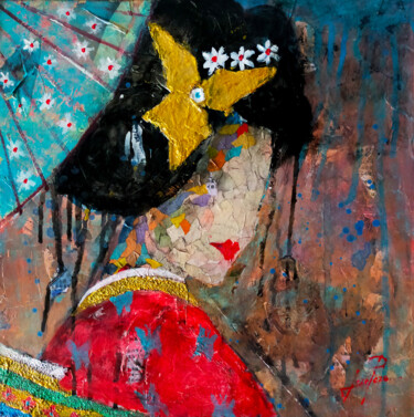 绘画 标题为“SERIE GEISHA 00045” 由Josep Pozo, 原创艺术品, 丙烯 安装在木板上