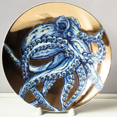 雕塑 标题为“Octopus golden” 由Oxana Kondratenko, 原创艺术品, 陶瓷