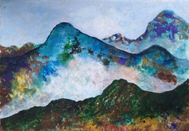 Space stories # 2 - Mountains of the Moon Painting titled "Space stories # 2 -…" by Liubov Samoilova, Original Artwork, Acrylic