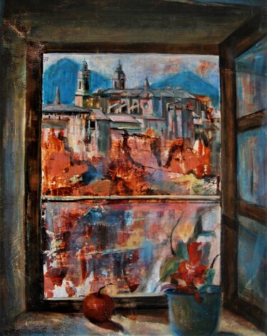 Pintura titulada "Ventana en Pamplona" por Reme, Obra de arte original, Acrílico