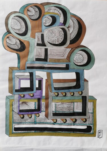 Drawing titled "EQUILIBRE" by Do.M.Ju, Original Artwork, Marker