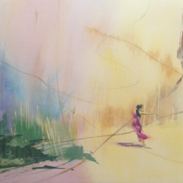 Painting titled "Danser le vent" by Liliane Bordes, Original Artwork, Acrylic