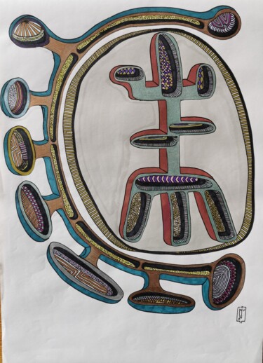 图画 标题为“TOTEM” 由Do.M.Ju, 原创艺术品, 标记