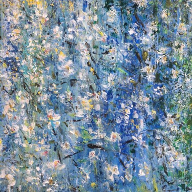 绘画 标题为“Pommier au printemps” 由Claudine Janel, 原创艺术品, 丙烯 安装在木质担架架上