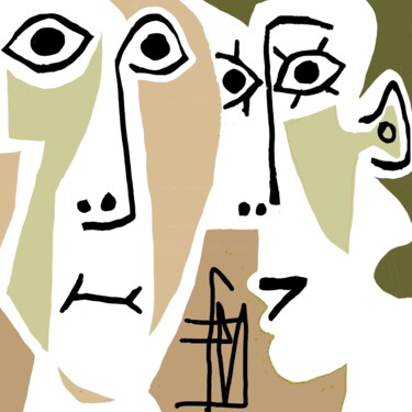 数字艺术 标题为“selfie à deux” 由Franck Vidal, 原创艺术品, 数字油画