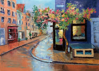 Painting titled "Amsterdam." by Vita Schagen, Original Artwork, Oil Mounted on Wood Stretcher frame