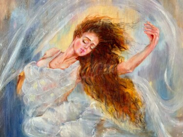 Painting titled ",, Prima ''" by Olga Liutova-Amplatz, Original Artwork, Oil Mounted on Wood Stretcher frame