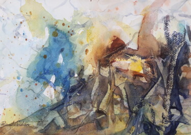 Pintura intitulada "meio cinza" por Renato Cardoso, Obras de arte originais, Aquarela