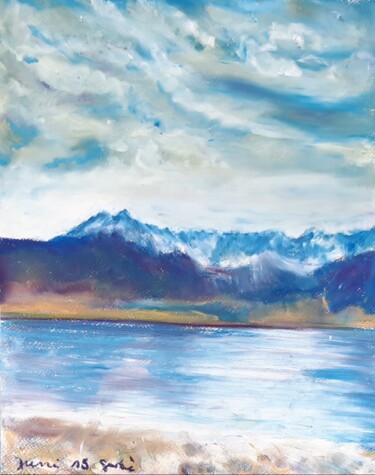 제목이 "Chiemsee Wolkenstim…"인 미술작품 Gertraud Haunerdinger로, 원작, 파스텔 판지에 장착됨
