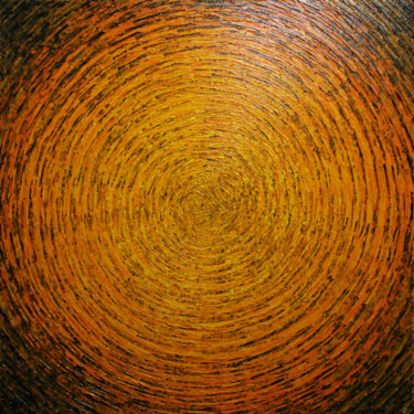 Éclat jaune orange Painting titled "Éclat jaune orange" by Jonathan Pradillon, Original Artwork, Acrylic Mounted on Wood Stretcher frame