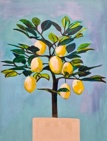 Painting titled "Lemon tree / 70 X 5…" by Alexandra Djokic, Original Artwork, Acrylic