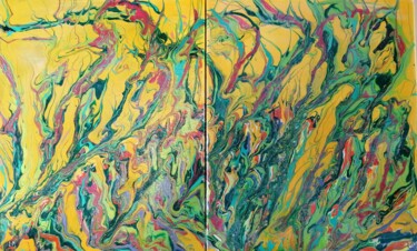Peinture intitulée "Herbes folles" par Lea Monnier Art, Œuvre d'art originale, Acrylique