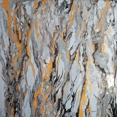 Painting titled "Troncs d'arbres d'o…" by Lea Monnier Art, Original Artwork, Acrylic