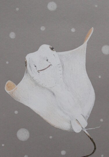 SMILING STINGRAY - fine art, print, portraiture, impression 제목이 "SMILING STINGRAY -…"인 미술작품 Leetruka로, 원작, 수채화