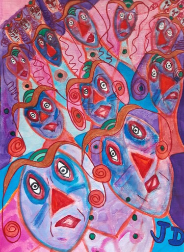 "Les Clones" başlıklı Tablo Jacques Desvaux (JD) tarafından, Orijinal sanat, Akrilik