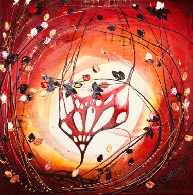 "In RED" abstract acrylic structure painting Painting titled ""In RED" abstract a…" by Anastassia Skopp, Original Artwork, Acrylic