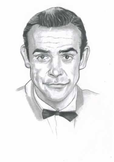 图画 标题为“Sean Connery” 由Philip Dietrich, 原创艺术品, 石墨