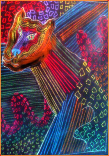 绘画 标题为“Playing with lines:…” 由Alioune Badara Simal, 原创艺术品, 铅笔