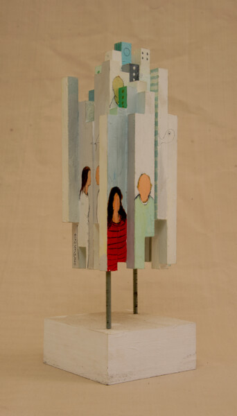 제목이 "Buildings 1"인 조형물 Johnny Semaan로, 원작, 아크릴