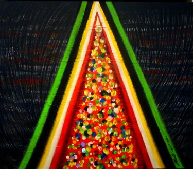 Peinture intitulée "Rush at the aéroport" par Marianne Charlotte Mylonas-Svikovsky (Marlo), Œuvre d'art originale, Acrylique