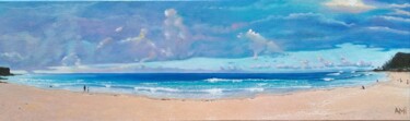 Peinture intitulée "Plage" par Ami, Œuvre d'art originale, Huile Monté sur Châssis en bois
