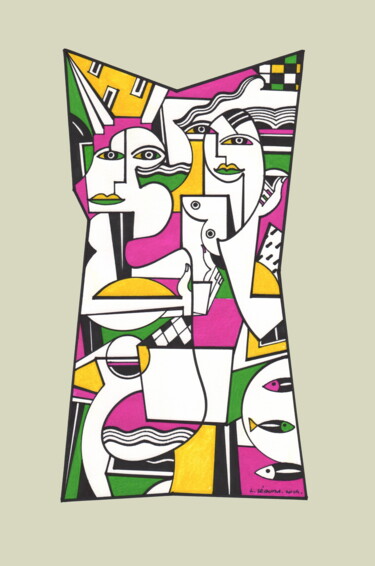 Andrographie N° 19163 Drawing titled "Andrographie N° 191…" by Lucien Ségura, Original Artwork, Marker