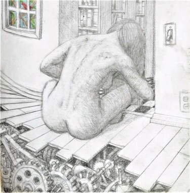 Whether this Room or the Next 图画 标题为“Whether this Room o…” 由Edwin Loftus, 原创艺术品, 铅笔 安装在其他刚性面板上