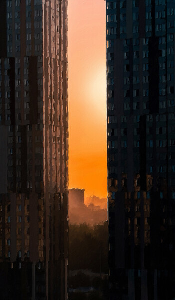 Peinture intitulée "New York City Rooft…" par Tony Rubino, Œuvre d'art originale, Acrylique Monté sur Châssis en bois