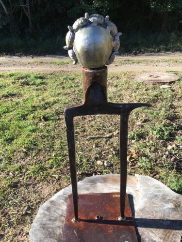 Sculpture intitulée "Prendre son temps" par Castor, Œuvre d'art originale, Métaux