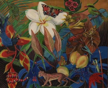 Schilderij getiteld "Hunting" door Ekaterina Achkasova, Origineel Kunstwerk, Acryl