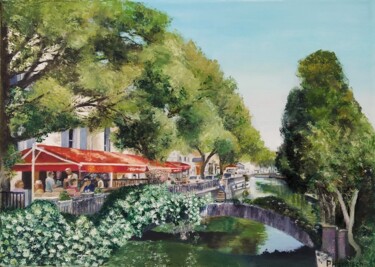 Painting titled "A l'isle sur la Sor…" by Pascale Harnisch, Original Artwork, Oil