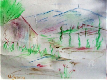 Σχέδιο με τίτλο "Ventoux au pastel" από Roberto Urbano, Αυθεντικά έργα τέχνης, Παστέλ