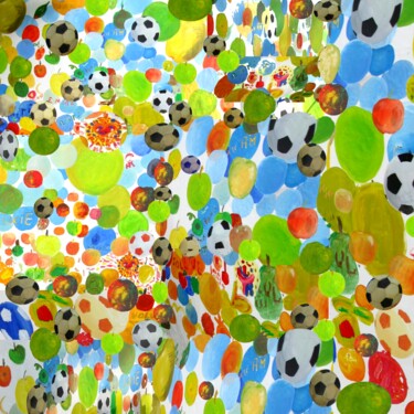 Avec des enfants de Gisors, fresque sur toile