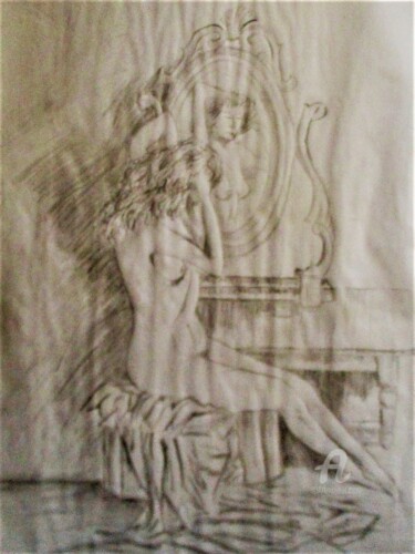 Reflet miroir. Disegno intitolato "Reflet miroir." da Roberto Urbano, Opera d'arte originale, Matita