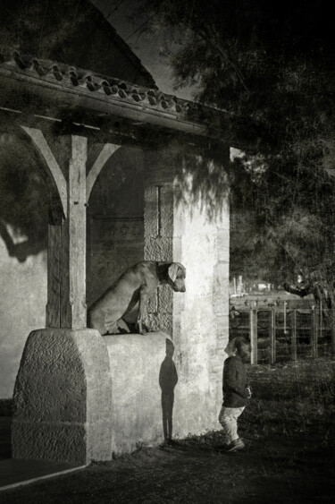 L'enfant et le chien Fotografie getiteld "L'enfant et le chien" door Jean-François Mansencal, Origineel Kunstwerk, Digitale fotografie