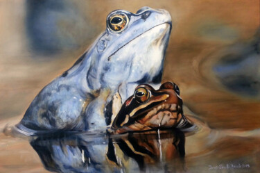 Schilderij getiteld "The Mating" door Jennie Smallenbroek, Origineel Kunstwerk, Olie