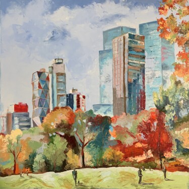 Peinture intitulée "New York city. Cent…" par Vita Schagen, Œuvre d'art originale, Huile Monté sur Châssis en bois