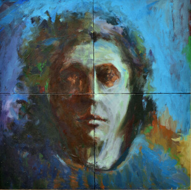 绘画 标题为“A blue face” 由Johnny Semaan, 原创艺术品, 丙烯