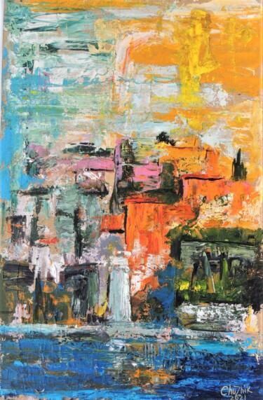 Painting titled "14-21  Landscape. R…" by Chuzhik, Original Artwork, Oil