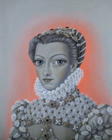 Schilderij getiteld "Ruimzicht" door Marlies Van Leeuwen, Origineel Kunstwerk, Olie Gemonteerd op Frame voor houten brancard